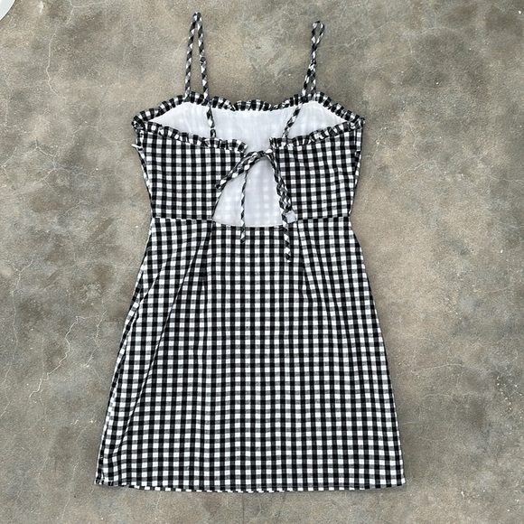 Black and White Gingham Mini Dress - Picture 4 of 12